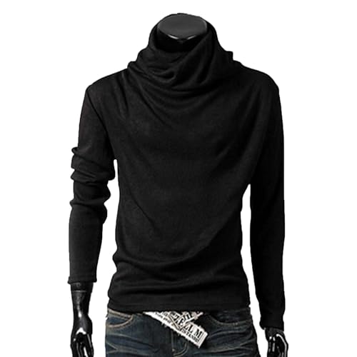 Mens Turtleneck Sweater Long Sleeve Slim Pullover Soft Knitwear Stylish High Neck Tops Lightweight Knit Fall Outfits2