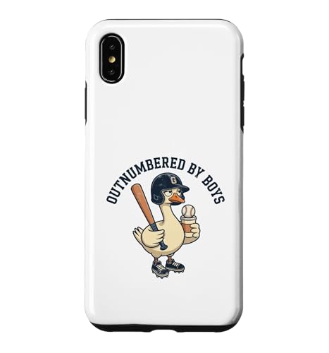 Outnumbered By Boys Mom Of Boys Baseball Mom Coffee Goose �X�}�z�P�[�X iPhone XS Max �p
