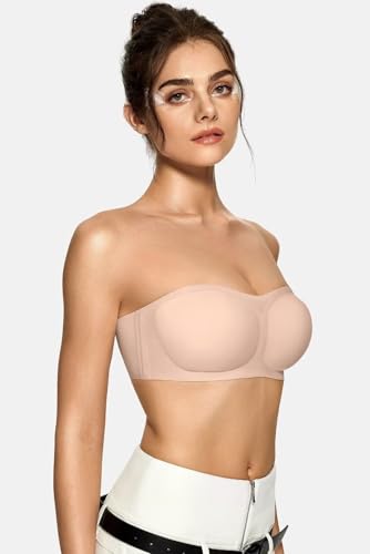 Vertvie Women'S Wireless Strapless Bra Seamless Padded Bandeau Bra Non-Slip Silicone Tube Top Push Up Convertible Bralette thumb #1