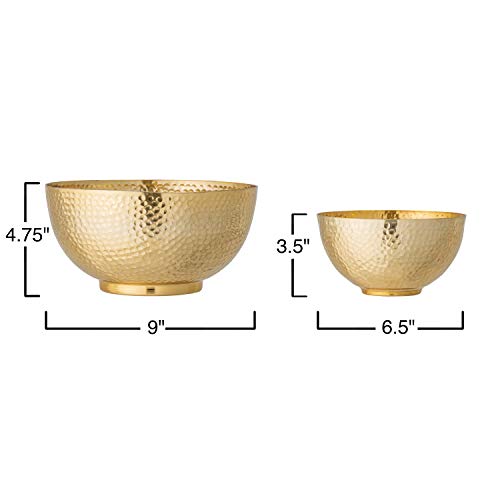 Bloomingville Gold Hammered Metal (Set Of 2) Bowl #TOP5
