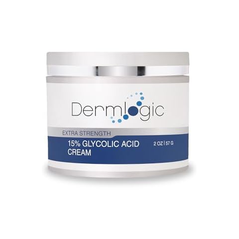Glycolic Cream 15% - Natural Anti Aging Exfoliator to Smooth Away Fine Lines & Wrinkles & Improve a Dull Looking Complexion. Includes A.H.A & Green Tea Moisturizer for Face & Body. Cover
