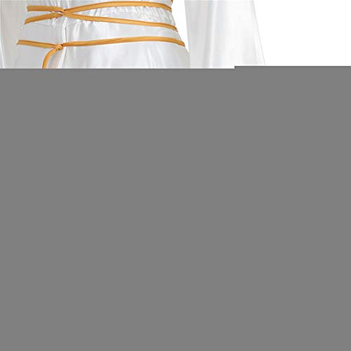 Vestido de renacimiento blanco con ajuste retro medieval cómodo para cosplay 5