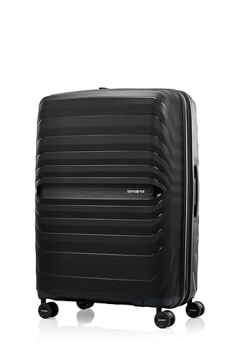 Image of Samsonite Octolite Expandable Neo 75 Cms Small Cabin Polycarbonate Hard Sided 8 Wheel Spinner Luggage /Suitcase /Trolley Bag (Black) (Double Wheel)