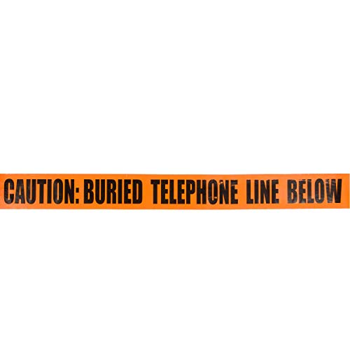 Image of Morris Products Underground Electrical Caution Tape - 3-inch Width - Detectable from 12-18 Inch Depths - Orange, Black - Printed With Caution Buried Fiber Optic Line Below - 1,000 ft. Length