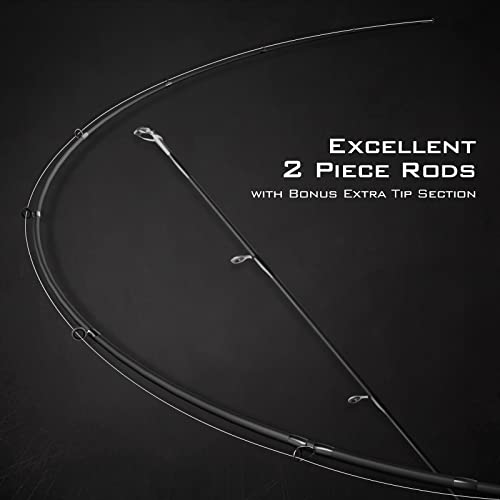 kastking royale advantage fishing rod spinning rod amp casting rod im6 graphite blanks 2-pieces rods with extra tip sectionkastflex technology power transition system eva handle