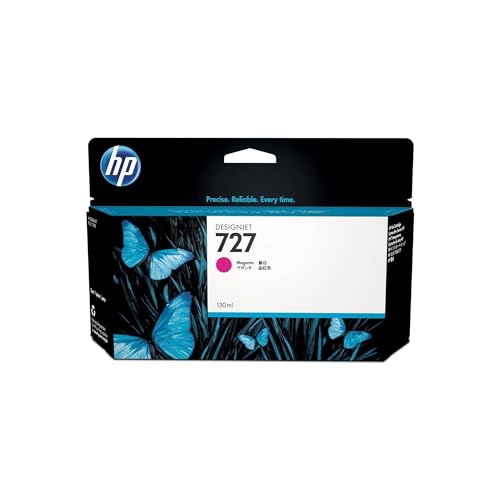 La Cartuccia originale HP 727 Magenta 130-ml B3P19A è compatibile con le stampanti per grandi formati HP DesignJet Serie T2500, T1500 & T900 e con la Testina di Stampa DesignJet HP 727