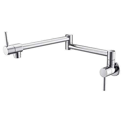 Robinet en laiton robuste monotrou avec bras articulé pour évier de cuisine