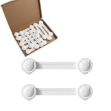 12 Stück Kindersicherung für Schrank und Schubladen, Kindersicherung Schrank, Tür Schränke Kühlschrank, Schubladensicherung Baby für Schränke, Ohne Bohren, Weiß