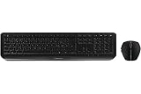 CHERRY GENTIX DESKTOP, kabelloses Tastatur- und Maus-Set, Deutsches Layout, QWERTZ Tastatur, langlebige Tastenbeschriftung, ergonomisches Design, batteriebetrieben, schwarz