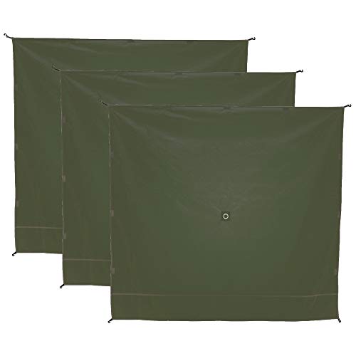 Gazelle GWP01GR Wind Panel Side Wall Accessory for Portable Canopy Gazebo Screen Tents (3 Pack)