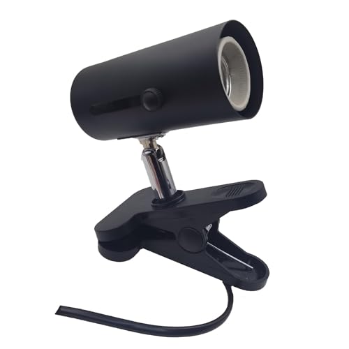 クリップランプ E26 対応 デスク電球ソケット 爬虫類クリップスタンド 両生類用ライトホルダー 植物育成ライト用 スイッチ付き セラミック 赤外線 ランプスタンド 爬虫類用照明器具専用 水族館用 角度調整可能 電球なし 100wまで ブラック-FE