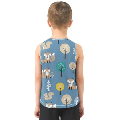 J JOYSAY Animal Raccoon Blue Boys Tank Top Sleeveless Muscle Shirts Quick Dry Active Workout Sport Kids T-Shirts 3-15T3