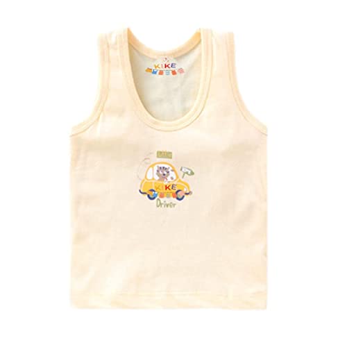Image of KIKE New Born Baby Pure Cotton Printed Regular Fit Sando Innerwear Baniyan Kids Vest Infants Sleeveless Undershirts for Cute Boys Girls 0-24 Months (Pack of 6)