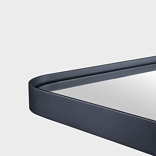 Gracto 20X30 Inch Black Stinless Steel Metal Framed Bathroom Mirror For Wall Mounted Rounded Rectangular Bathroom Vanity Mirror #TOP2