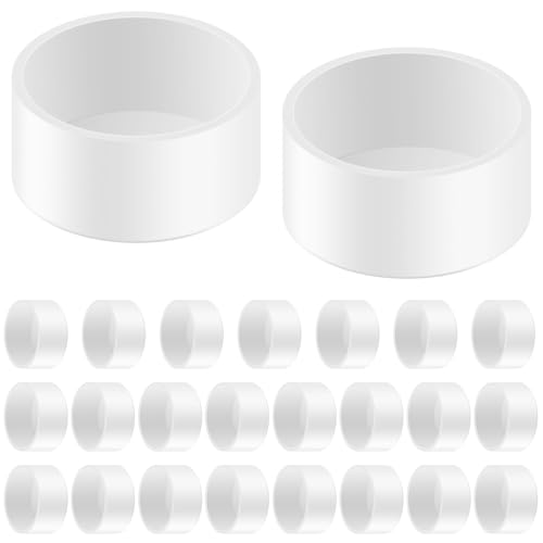 Image of 20 Packs 1 Inch PVC Pipe End Cap, Fits 1.315 inch OD Schedule 40 Furniture Grade, Heavy Duty Slip-on Caps for DIY Furniture, Garden Shelf, White
