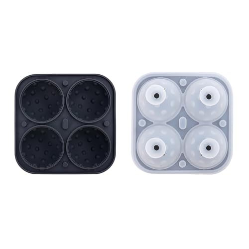 Molde de silicona para hockey sobre hielo, molde de cubo de bola de hielo con embudo para cócteles, whisky, brandy, regalos para hombres, bandeja de cubitos de hielo