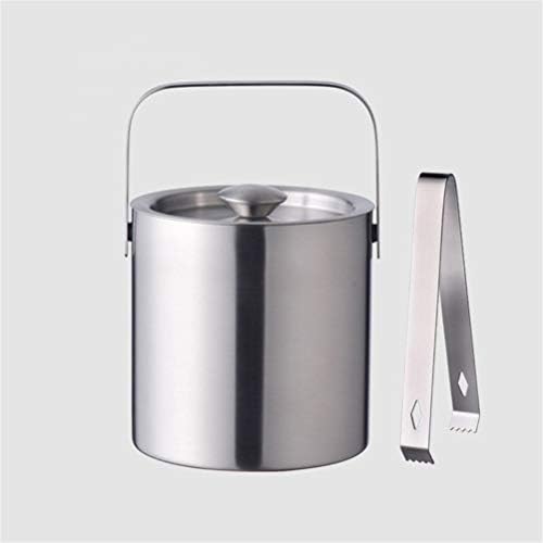 TEMKIN Cubo de Hielo portátil de Doble Pared, Cubo de Hielo de Acero Inoxidable de 1,3 l con Pinzas y Barra de Tapa, Cubo para Enfriar Cerveza, champán, Vino TEMKIN Cubo de Hielo portátil de Doble Pared, Cubo de Hielo de Acero Inoxidable de 1,3 l con Pinzas y Barra de Tapa, Cubo para Enfriar Cerveza, champán, Vino