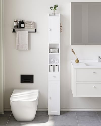 Amazon.com: VASAGLE Slim Bathroom Storage Cabinet, Narrow Bathroom ...