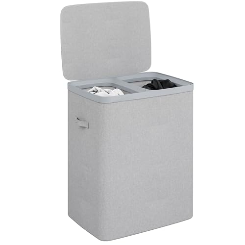 Listado de Cestos para Ropa Sucia de Plastico del mes. 47 MU:4LIFE 100L Cesto de Ropa Sucia con Tapa, Contenedor Plagable y Portátil con 2 Bolsas de Lavandería Extraíbles, Almacenamiento para Baños, Recámaras y Lavanderías (Gris...