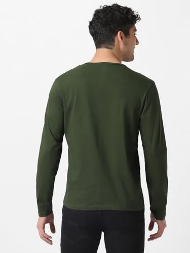Image of Urbano Fashion Men's Solid Henley Neck Slim Fit Full Sleeve Cotton T-Shirt