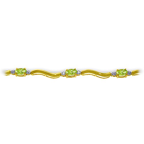 Galaxy Gold Gg 2.01 Ctw 14K Solid Gold Tennis Bracelet Diamond Peridot #TOP1