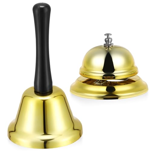 LOLIPPYY 2 Pezzi Campanello da in Metallo da Servizio e Compatta per Ristorante Bar Reception e Hotel Design Robusto e Portatile