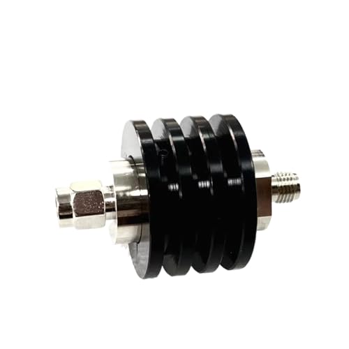 Atenuador coaxial SMA de 10dB y 6 GHz con conector macho hembra para protección de receptores de 10W
