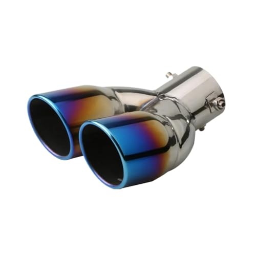 Embout d'échappement voiture double 76mm finition roulée et look sport premium