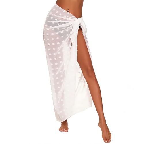 ZUIMEIHQH Sarongs for Women Beach Cover Up Long Sexy Beachwear Bikini Cover Up Lightweight Wrap Sarong for Swimming Pools Beaches (White)