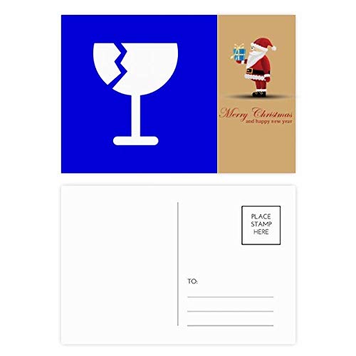 Cartes postales carrées bleues de qualité supérieure signées Père Noël