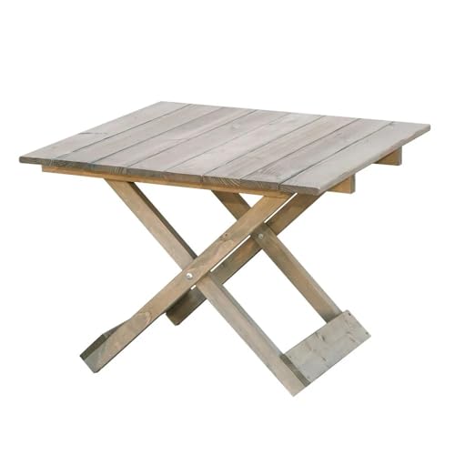 ITA Faltbarer Gartentisch Grau aus Holz - Holztisch für Garten, Balkon, Terrasse - Platzsparend Klappbar, Wetterfest, Naturholz, Kompakt, Made in EU