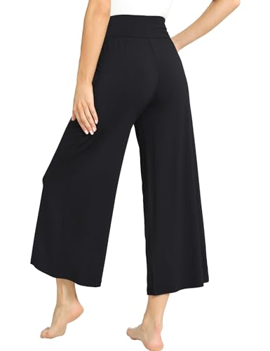 GYS Bamboo Viscose Capri Pants for Women, Wide Leg Cropped Pajama Pants, Loose Yoga Sweatpants, Palazzo Lounge Pj Bottoms3