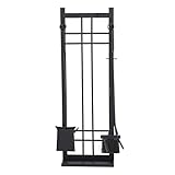 LANCHY Juegos de Herramientas para chimeneas Juego de 5 Piezas de Herramientas para chimeneas Juego de Pala y Cepillo de Hierro Forjado Accesorios para Herramientas de Interior y Exterior Herramien