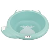 JOINPAYA Tragbares Babywaschbecken aus Dickem Kunststoff Cartoon Motiv Mintgrün Vielseitiges Gesichts und Fußwaschbecken für Zuhause und Reisen