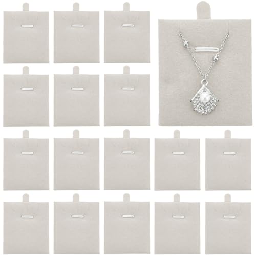 SOFPLATE 24Pcs Jewelry Display Cards Necklace Display Cards Velvet Antique White Jewelry Display Stackable Tray Organizer Accessories for Selling Hanging Showing Necklaces Bracelets Earrings Rings