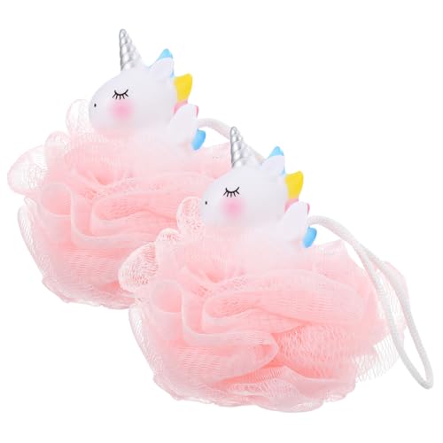 LIFKOME 2pezzi Luffa per Ragazzo Ragazza Palla da Doccia Forma di Animale Spugna di Luffa Scrubber per Doccia Esfoliante per Corpo Palla Detergente Spugne per Bagno