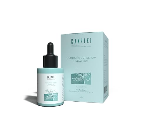 Kanpeki Hydra Boost Facial Serum| Provides Hydration, Reduces Discoloration, Counteracts Signs Of Ageing | Aloe Vera & Tree Turmeric | Skin Care Product Suitable For All Skin Types | 30G
