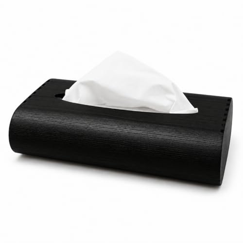 Image of Zesta Wooden Tissue Holder Dining Table Decor | Napkin Stand Kitchen Countertop | Paper Dispenser Case Car Interior | Decorative Wooden Artifact Home Accessory Organizer (Black)