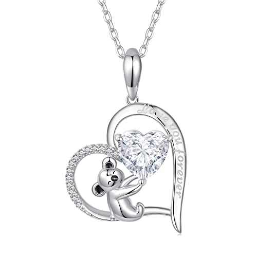 Collier koala et cœur en cristal, le lien tendre mère fille
