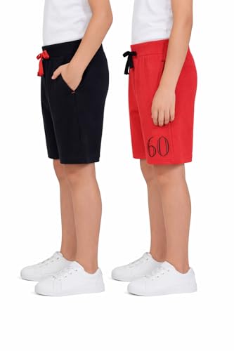 Image of Clotth Theory Boys Cotton Shorts Pack of 2 | Soft Breathable Fabric | Elastic Waist | Casual Wear Kids Comfortable Shorts