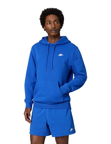 Nike Mens Club Pullover Fleece Hoodie Game Royal/Game Royal/White Medium