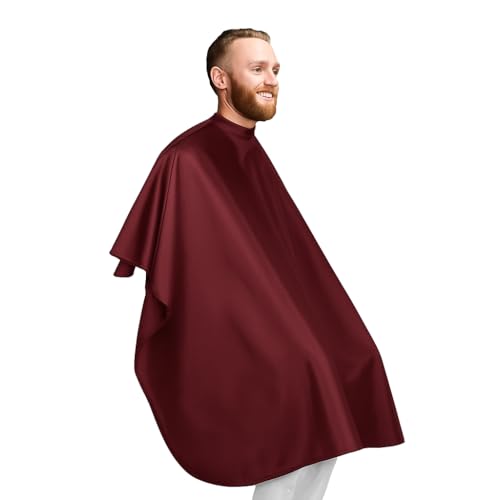 Mantella parucchiere colore marrone, Mantella Taglio Capelli a Tutta Lunghezza, 125x145cm Mantellina Parrucchiere, mantella barbiere leggera