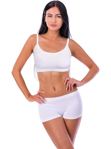 Image of Blulu 3 /6 / 12 Pcs Camisole Bra Wireless Padded Cotton Bralette Mini Cami Bras with Adjustable Straps for Women Girls