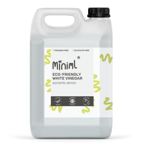 Miniml Eco White Vinegar Cleaning Sorrento Lemon Scented – All Natural Multi-Surface & Multi-Purpose Cleaner, Limescale Remover, Laundry Softener & More – 100% Vegan & Cruelty Free (5L (Pack of 1))