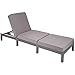 Produktbild TecTake Polyrattan Sonnenliege Gartenliege | inkl. Polsterauflage | 5 Stufen verstellbare Rückenlehne - Diverse Farben - (Grau | Nr. 402308)
