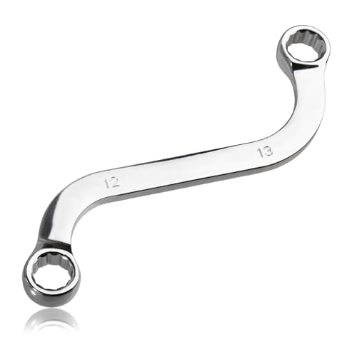 Image of LEONTOOL S-Style Box Wrench Metric 12mm x 13mm 12-Point Double End S-Shaped Ratcheting Wrench S Box Wrenches Tools for Vehicle Repairing Maintaining Machinery and Household