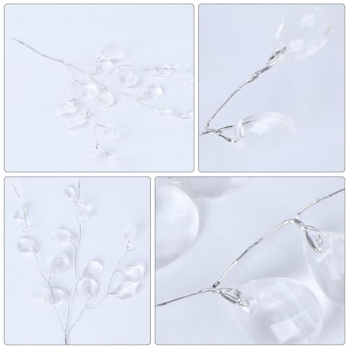 Cuentas de Flores Acrílicas de Diseño Elegante en Ramas Cortas para Corsages 7