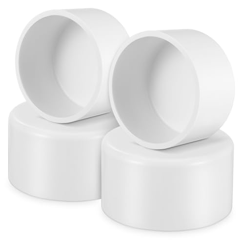 ERINGOGO 4 Pcs PVC End Caps for Pipe Fittings Pipe Plug Socket Accessories Lightweight and for Home and Industrial Use Easy Installation Strong PVC Material