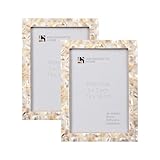 Handicrafts Home 5x7 Picture Frame Set of 2 Mother of Pearl Collection, Handcrafted Photo Frame, Small Picture Frame for Office Desk Decor, Vintage Picture Frames, Gift for Her, Thanksgiving Gift