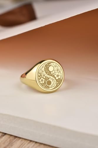 Chevalière Ying Yang argent 925 robuste qui ne verdit pas les doigts - 2